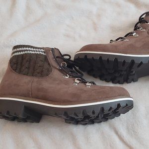 Torrid Brown Booties With Knit Sweater Side Panels